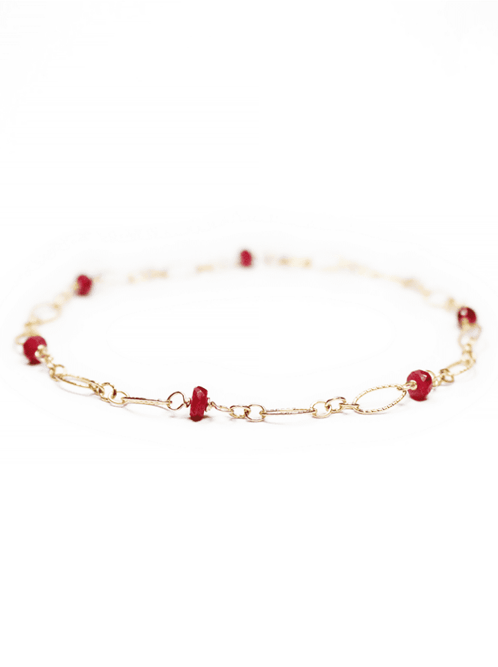 Ruby & Gold Filigree Bracelet