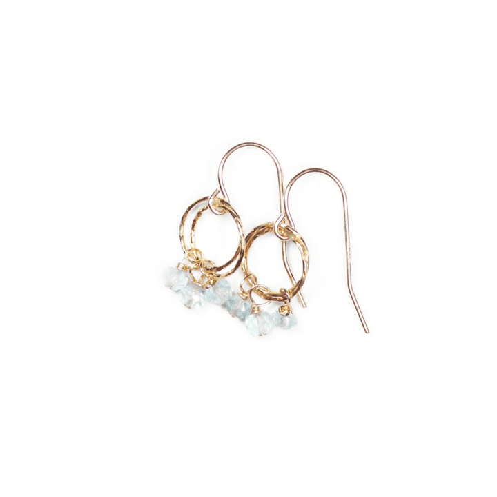 Aqumarine Gold Stardust Drop Earrings | Bloom Jewelry Lifetime Guarantee