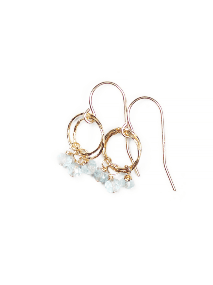 Aqumarine Gold Stardust Drop Earrings | Bloom Jewelry Lifetime Guarantee