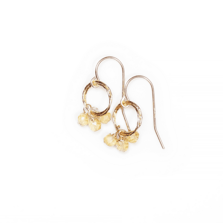 Citrine Stardust Drop Earrings Bloom Jewlery Handcrafted Birthstone Jewelry