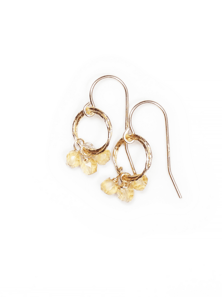 Citrine Stardust Drop Earrings Bloom Jewlery Handcrafted Birthstone Jewelry