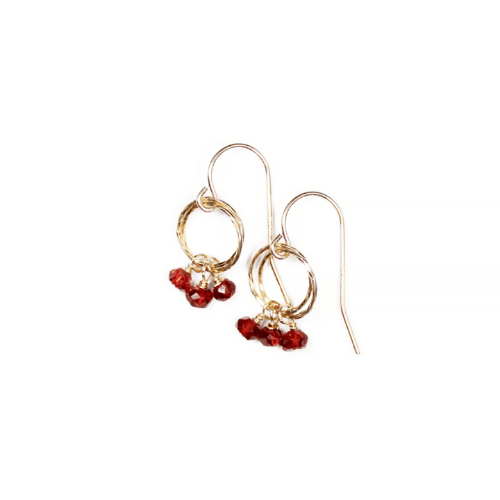 Garnet Gold Stardust Drop Earrings