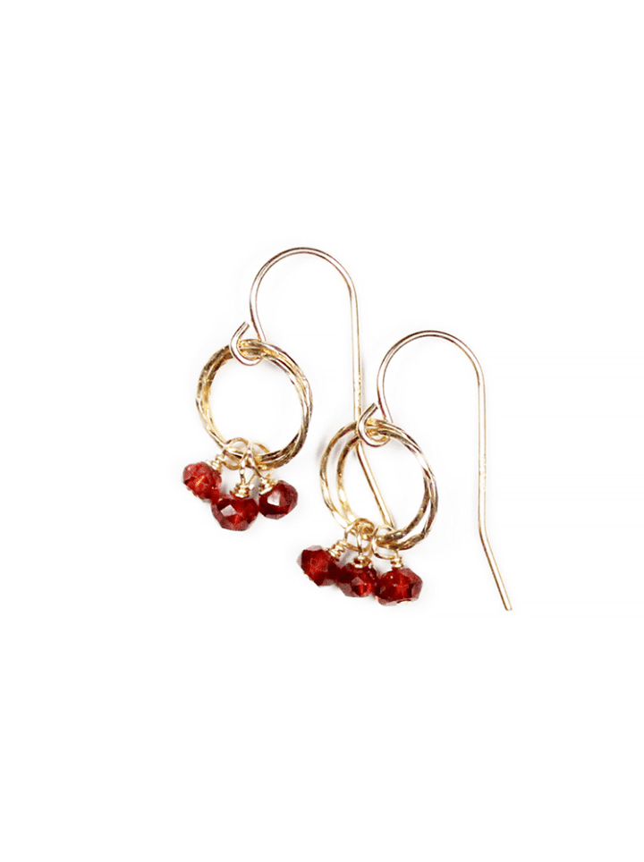 Garnet Gold Stardust Drop Earrings