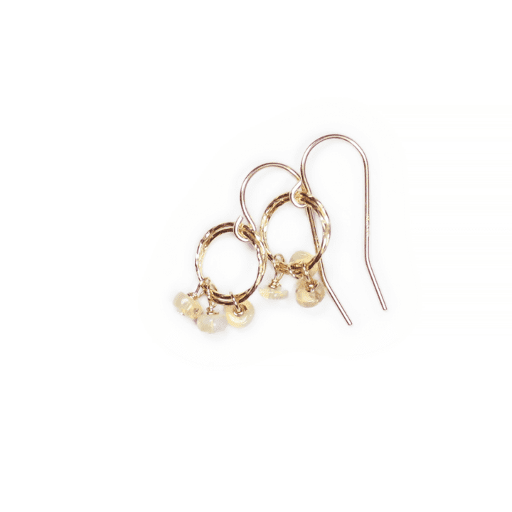 Opal Rondelle Stardust Drop Earrings