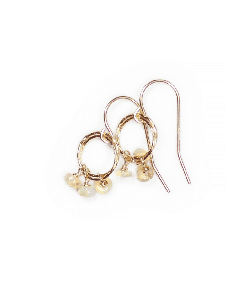 Opal Rondelle Stardust Drop Earrings