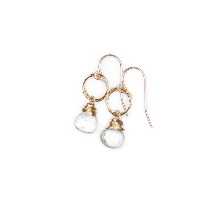 Aquamarine Gold Stardust Drop Earrings | Bloom Jewelry