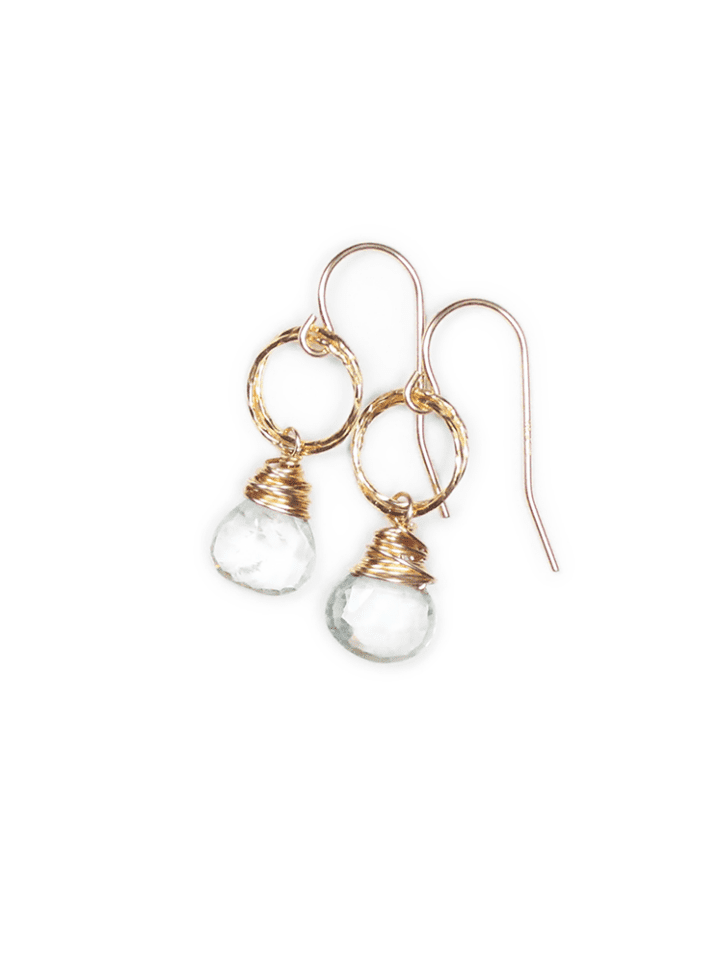 Aquamarine Gold Stardust Drop Earrings | Bloom Jewelry