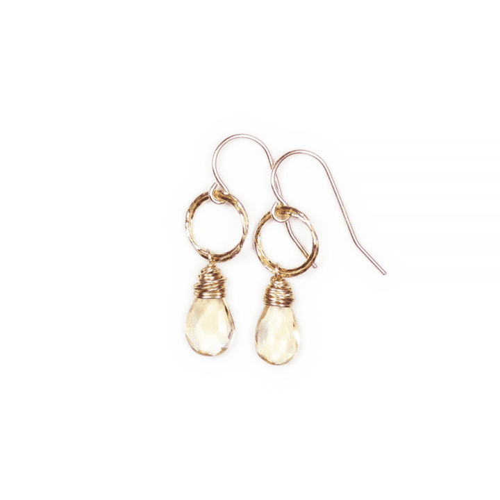 Citrine Tear Stardust Drop Earrings Hand Made in Colorado | Bloom Jewelry