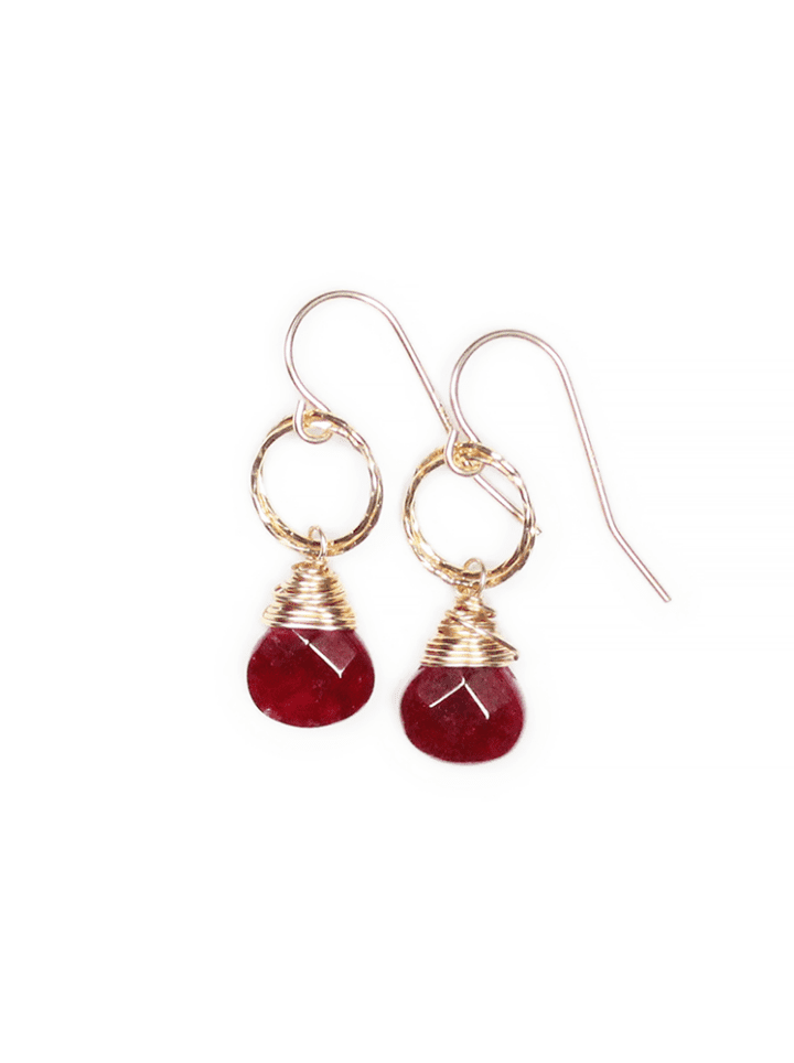 Ruby Stardust Drop Earrings | Bloom Jewelry Handcrafted in Denver, CO.