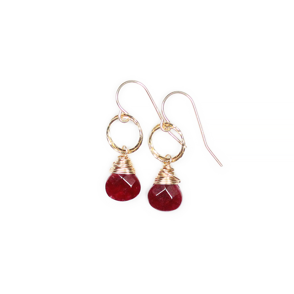 Ruby Stardust Drop Earrings | Bloom Jewelry Handcrafted in Denver, CO.
