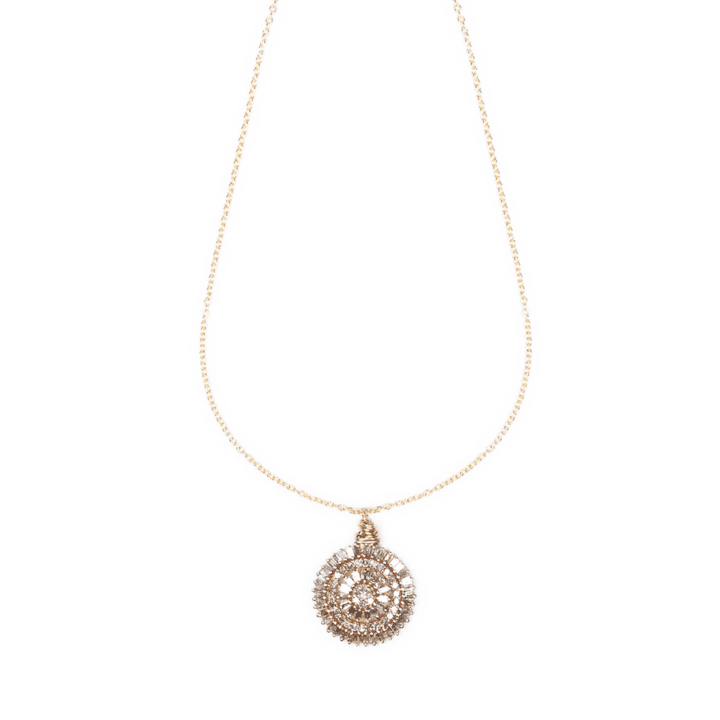 Baguette Diamond Coin 14k Gold Delicate Necklace | Bloom Jewelry Fine Jewelry Collection