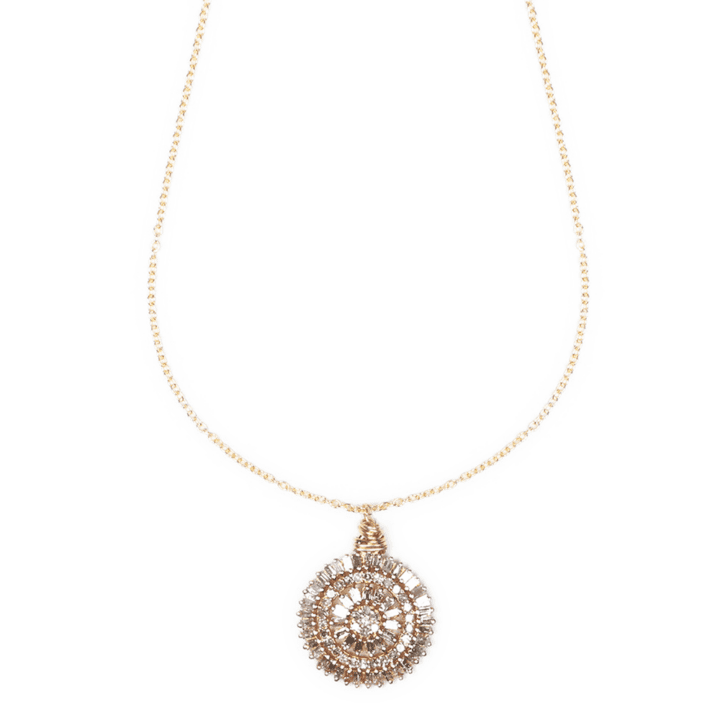 Baguette Diamond Coin 14k Gold Delicate Necklace | Bloom Jewelry Fine Jewelry Collection