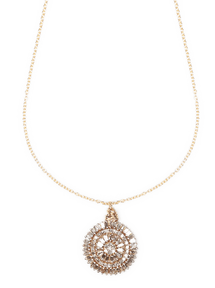 Baguette Diamond Coin 14k Gold Delicate Necklace | Bloom Jewelry Fine Jewelry Collection