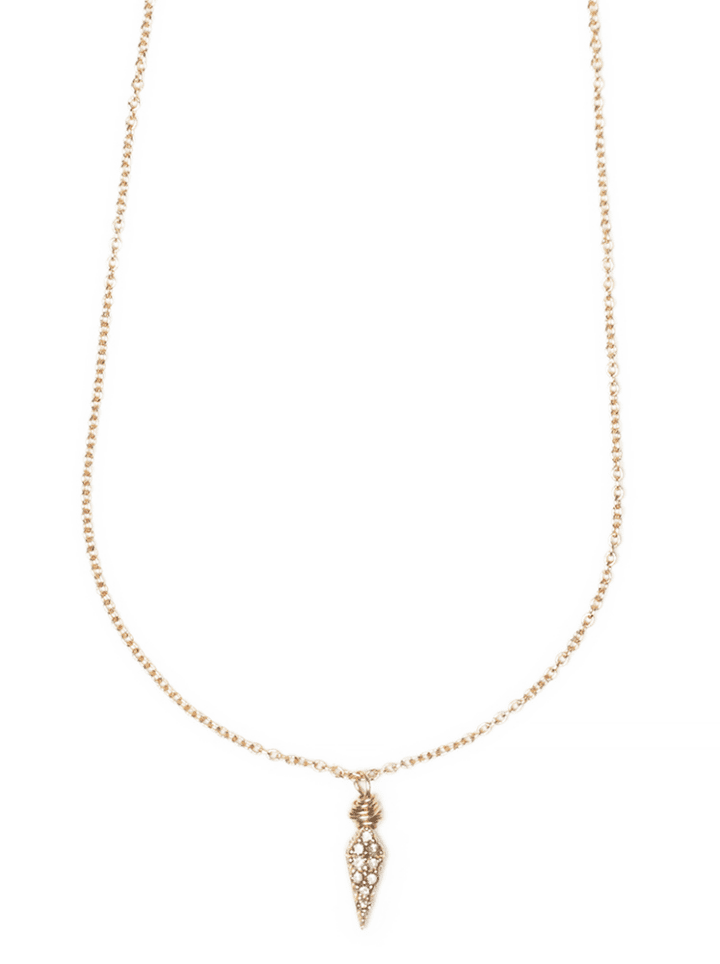 Pave Diamond Dagger 14k Gold Delicate Necklace | Bloom Jewelry Fine Jewelry Handcrafted in Denver, CO.
