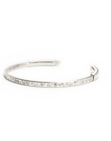 Sterling Silver Double Wrapped Hammered Cuff