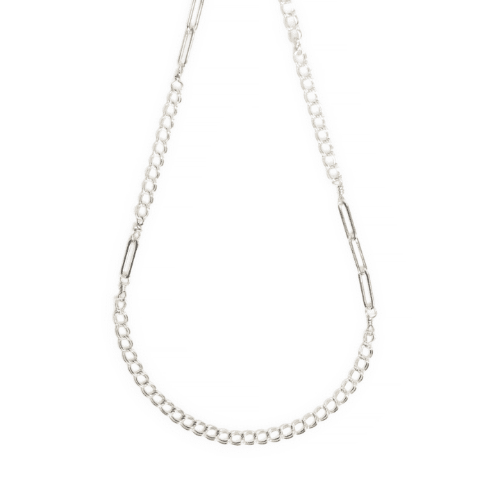 Sterling Silver Curb & Paperclip Layering Necklace