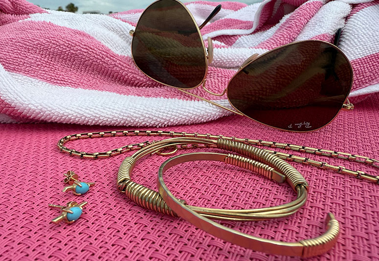 summer staples are turquoise and gold