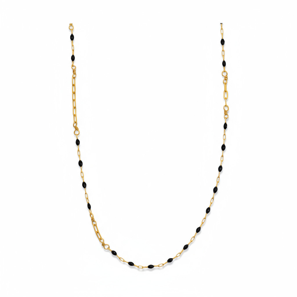 Onyx Enamel Una Papeclip Duo Necklace
