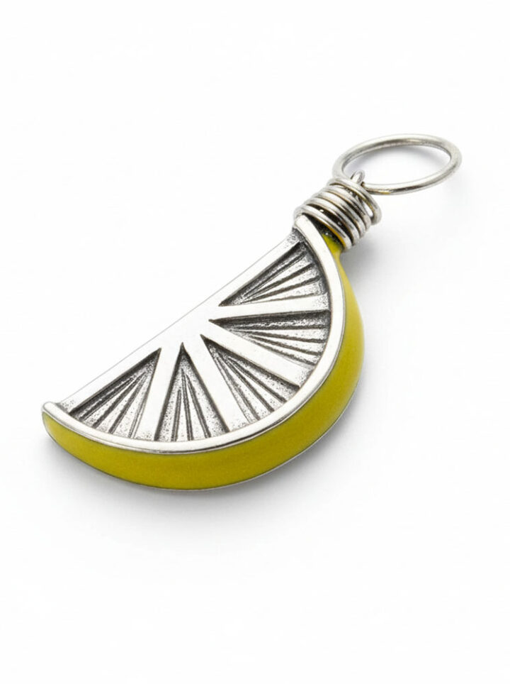 Silver Lemon Charm