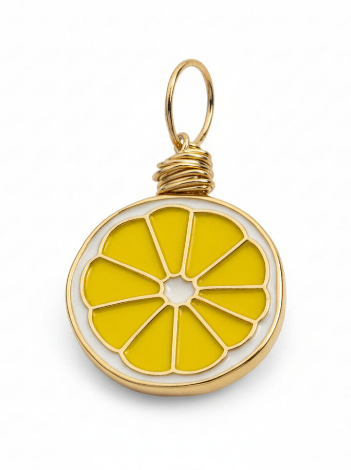 Silver Lemon Gold Charm