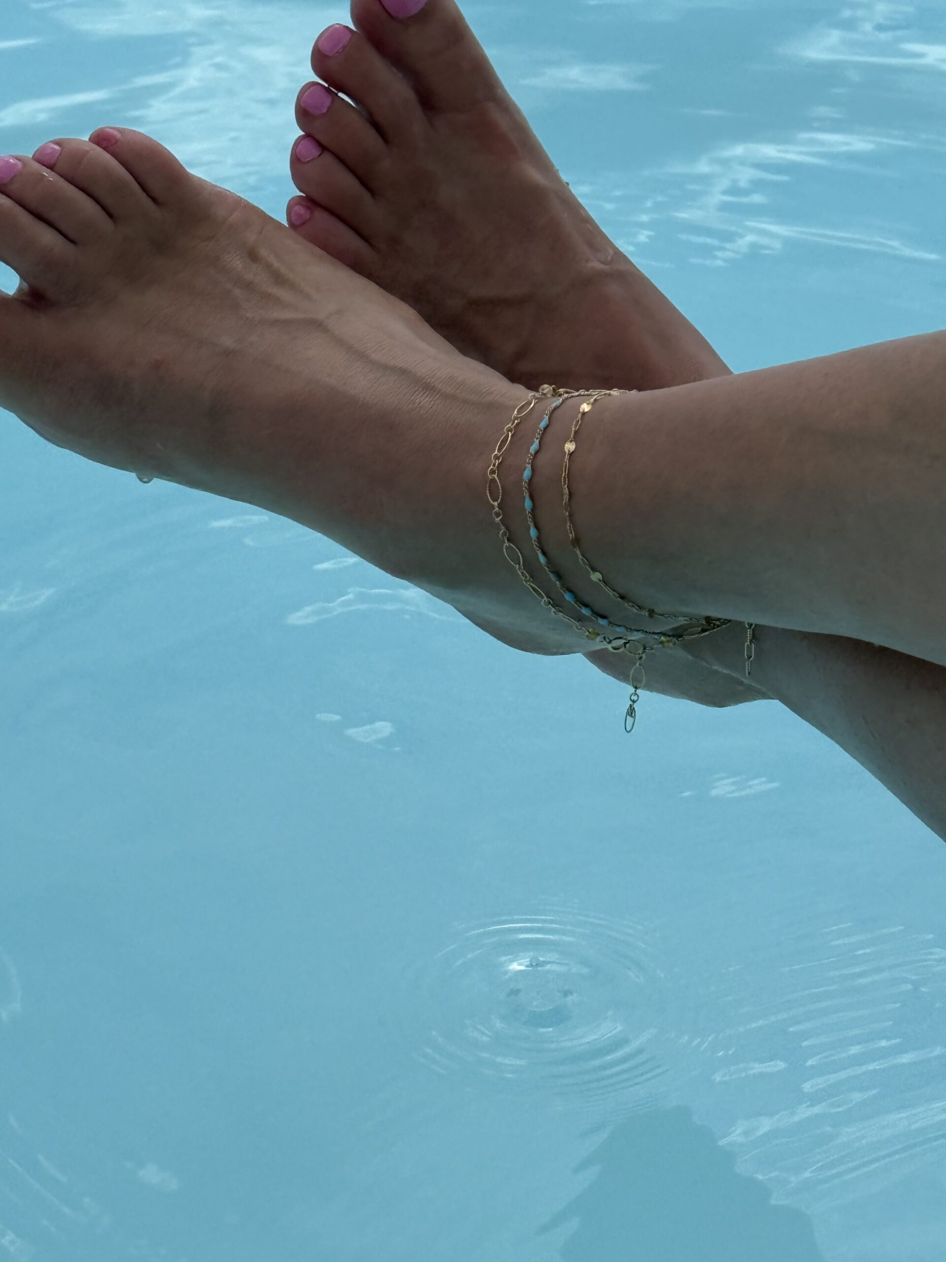 Turquoise Enamel Figaro Anklet - Image 3