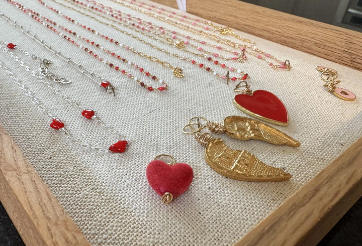 From delicate enamel layering necklaces and bracelets to heart shaped charms, these Valentine-inspired designs are made to be worn, loved, and remembered.