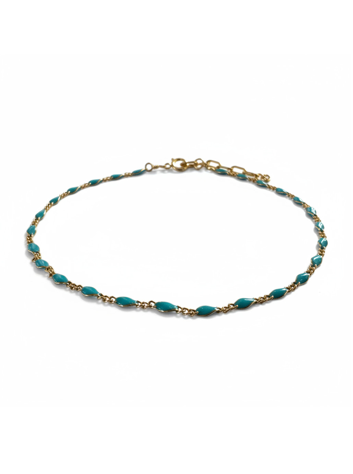 Turquoise Enamel Figaro Anklet