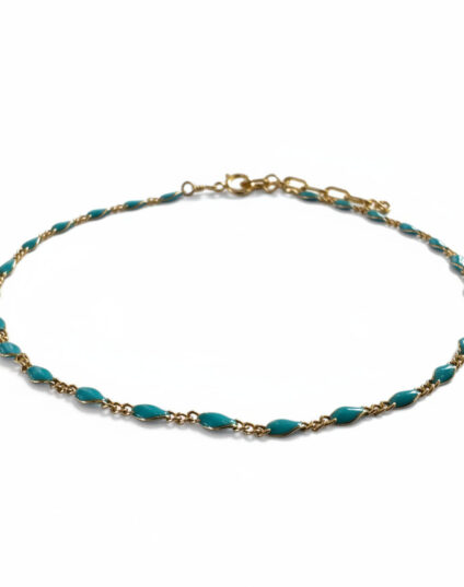 Turquoise Enamel Figaro Anklet CA2187
