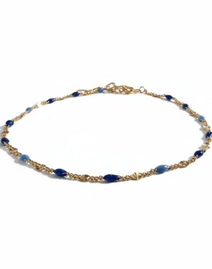 True Blue Sunburst Anklet 14k Goldfilled