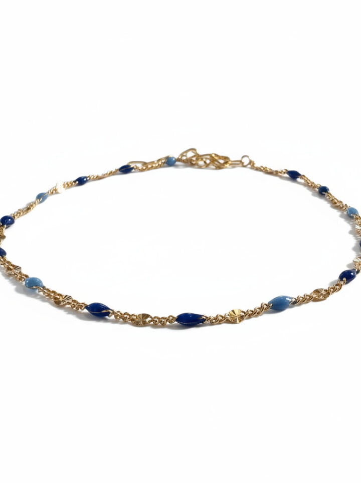 True Blue Sunburst Anklet 14k Goldfilled