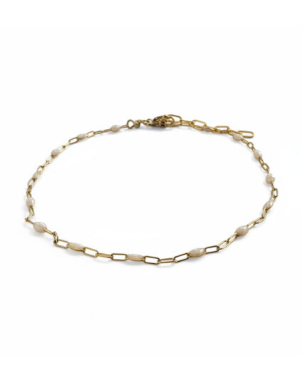 Opal Gold Filled Paperclip Anklet CA2133