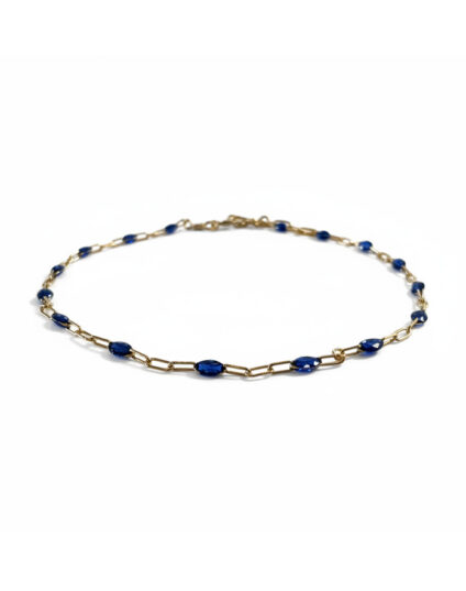 Sapphire Enamel 14K Gold Filled Anklet CA2133