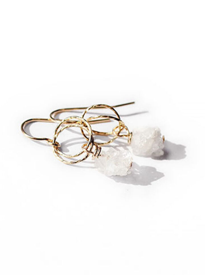 White Drusy Stardust Earrings CE178