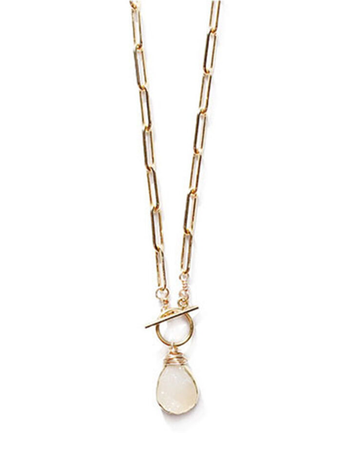 White Drusy Toggle Necklace